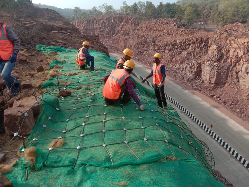 Coir Textile Installation project using geosynthetic solutions in India
